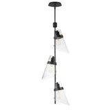 Maxim - 21723CDDBZAB - Three Light Pendant - Finch - Dark Bronze/Antique Brass