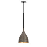 Maxim - 10911BKGLD - One Light Mini Pendant - Fleur - Black / Gold