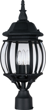 Maxim - 1035BK - Three Light Outdoor Pole/Post Lantern - Crown Hill - Black
