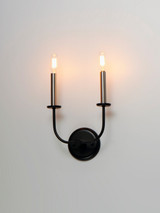 Maxim - 10322BKSN - Two Light Wall Sconce - Wesley - Black / Satin Nickel