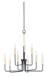 Maxim - 10257BKGLD - Nine Light Chandelier - Sullivan - Black / Gold