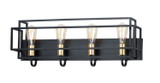 Maxim - 10244BKSBR - Four Light Bath Vanity - Liner - Black / Satin Brass