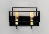 Maxim - 10242BKSBR - Two Light Bath Vanity - Liner - Black / Satin Brass