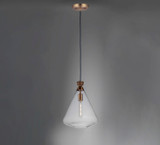Maxim - 10101CLWOAB - One Light Pendant - Abbott - Weathered Oak / Antique Brass