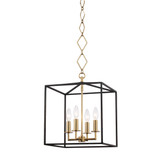 Hudson Valley - BKO150-AGB/BK - Four Light Pendant - Richie - Aged Brass/Black