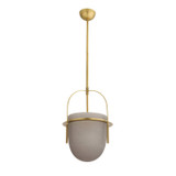 Arteriors - DPC37 - One Light Pendant - Kathleen - Frosted Smoke/Antique Brass