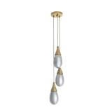 Arteriors - DPC35 - Three Light Chandelier - Giselle - Smoke Luster/Antique Brass
