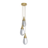 Arteriors - DPC35 - Three Light Chandelier - Giselle - Smoke Luster/Antique Brass