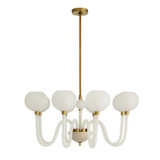 Arteriors - DMC37 - Eight Light Chandelier - Tebaldi - Clear Etched/Antique Brass