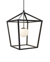 Currey and Company - 9500-0024 - One Light Lantern - Denison - Black/Frosted White