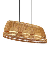 Currey and Company - 9500-0021 - Three Light Chandelier - Barbary - Natural/Black/Frosted White