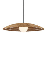Currey and Company - 9500-0018 - One Light Pendant - Barbary - Natural/Black/Frosted White