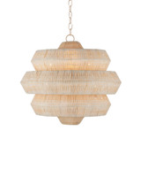 Currey and Company - 9000-1316 - Three Light Chandelier - Antibes - Bleached Natural/Snow White