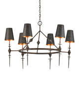 Currey and Company - 9000-1311 - Six Light Chandelier - Anselm - Verde Bronze/Contemporary Gold