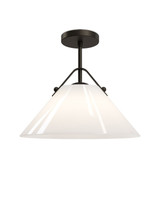 Currey and Company - 9000-1281 - One Light Pendant - Bronwen - Opaque White/Oil Rubbed Bronze