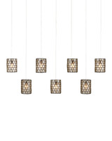 Currey and Company - 9000-1074 - Seven Light Pendant - Regatta - Natural/Cupertino/Silver