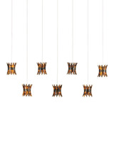 Currey and Company - 9000-1073 - Seven Light Pendant - Alsop - Brown/Black/Natural/Silver