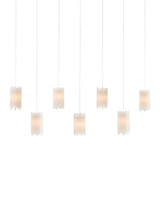 Currey and Company - 9000-1062 - Seven Light Pendant - Escenia - Frosted White/Silver