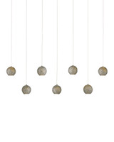 Currey and Company - 9000-1056 - Seven Light Pendant - Giro - Blue/Nickel/Silver