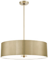 George Kovacs - P5745-695 - Four Light Pendant - Grid - Soft Rass