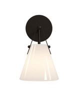 Currey and Company - 5800-0074 - One Light Wall Sconce - Bronwen - Opaque White/Oil Rubbed Bronze