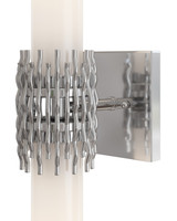 Currey and Company - 5800-0070 - Two Light Wall Sconce - Brietta - Opaque White/Polished Nickel