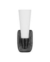 Currey and Company - 5800-0068 - One Light Wall Sconce - Bonaz - Opaque White/Oil Rubbed Bronze