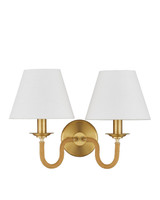 Currey and Company - 5000-0274 - Two Light Wall Sconce - Adala - Natural/Brushed Brass