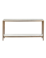 Currey and Company - 4000-0238 - Console Table - Oblique - Natural/Antique Brass