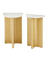 Currey and Company - 4000-0233 - Accent Table - Doublet - White/Antique Brass