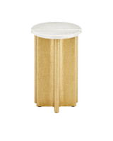 Currey and Company - 4000-0233 - Accent Table - Doublet - White/Antique Brass