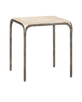 Currey and Company - 4000-0221 - Side Table - Crema - Natural/Bronze