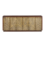 Currey and Company - 3000-0324 - Credenza - Jardin - Walnut/Antique Brass