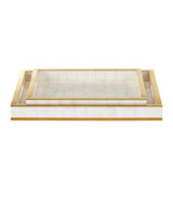 Currey and Company - 1200-1021 - Tray Set of 2 - Casey - Natural/Brass