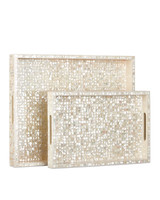 Currey and Company - 1200-1020 - Tray Set of 2 - Gerri Dot - Natural