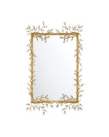 Currey and Company - 1000-0161 - Mirror - Forget-Me-Not - Clear/Chinois Gold Leaf