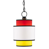Currey and Company - 9000-0943 - One Light Pendant - Mathias Collection - Multi-Color/Satin Black