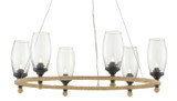 Currey and Company - 9000-0738 - Six Light Chandelier - Hightider Collection - French Black/Natural Rope
