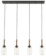 Currey and Company - 9000-0651 - Four Light Chandelier - Hightider Collection - French Black/Natural Rope