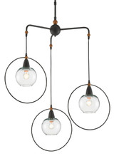 Currey and Company - 9000-0559 - Three Light Pendant - Moorsgate Collection - Blacksmith/Old Brass