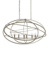 Currey and Company - 9000-0443 - Six Light Chandelier - Octavius Chandelier - Silver Leaf