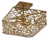 Currey and Company - 9000-0304 - Two Light Semi-Flush Mount - Confetti Collection - Hand Rubbed Gold Leaf