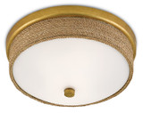 Currey and Company - 9999-0044 - Two Light Flush Mount - Hopkins - Natural/Contemporary Gold Leaf