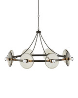Currey and Company - 9000-1150 - Eight Light Chandelier - Circumstellar - Black Iron/Clear