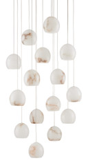 Currey and Company - 9000-0898 - 15 Light Pendant - Lazio - White/Silver