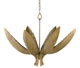 Currey and Company - 9000-0766 - Six Light Chandelier - Bird of Paradise - Antique Brass