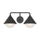 Alora - VL485221MBOP - Two Light Vanity - Remy - Matte Black/Opal Glass