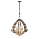 Varaluz - 559P06DBFG - Six Light Pendant - Construct - Dark Bronze / French Gold