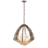 Varaluz - 559P06DBFG - Six Light Pendant - Construct - Dark Bronze / French Gold