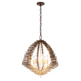 Varaluz - 559P06DBFG - Six Light Pendant - Construct - Dark Bronze / French Gold